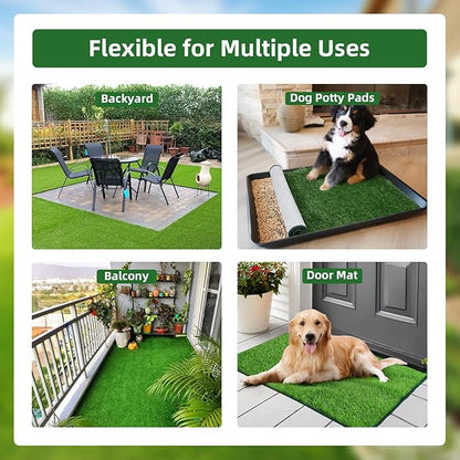 Dog Grass Pee Pad,Artificial Grass for Dogs Potty Training,Reusable Turf Grass Pads for Dogs with Hemmed Edge,Fake Grass Replacement Pads for dog Indoor and Outdoor(18" x 30")