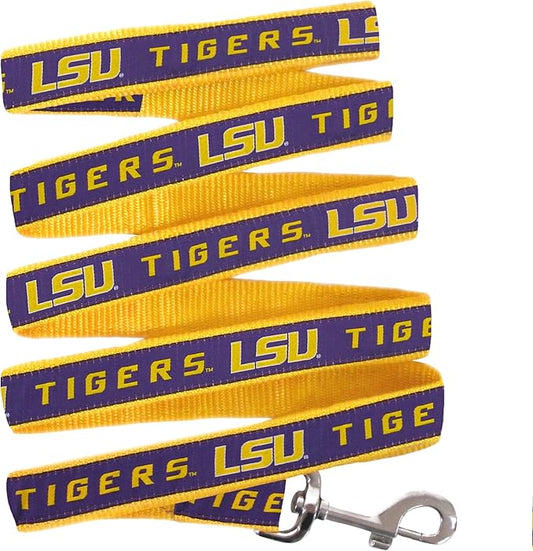 Pets First Collegiate Pet Accessories, Dog Leash, LSU Tigers, Medium
