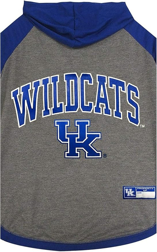 NCAA KENTUCKY WILDCATS HOODIE for DOGS & CATS, MEDIUM COLLEGIATE Licensed DOG HOODY Tee Shirt. Sports HOODY T-Shirt for Pets. COLLEGE Sporty Dog Hoodie Shirt.