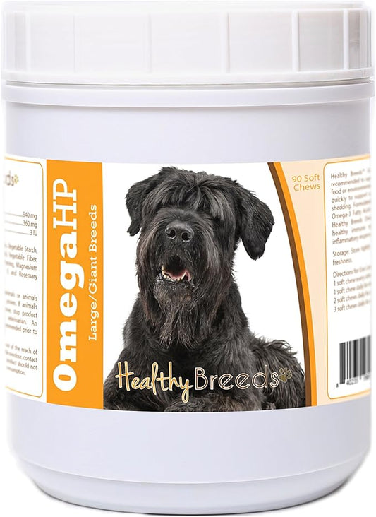 Healthy Breeds Black Russian Terrier Omega HP Fatty Acid Skin and Coat Support Soft Chews 90 Count