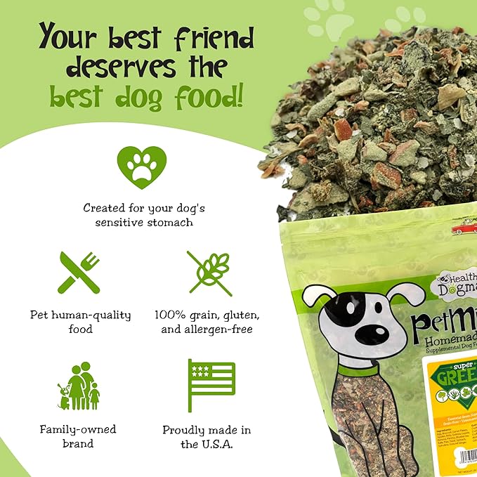 PetMix Vegetarian Dog Food for Allergies - Dehydrated, Grain Free, Raw, Homemade Dog Food (Super Greens, 2 lbs)