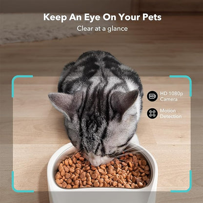 PETLIBRO Automatic Cat Feeder with Camera, 1080P HD Video with Night Vision, 5G WiFi Pet Feeder with 2-Way Audio, Low Food & Blockage Sensor, Motion & Sound Alerts for Cat & Dog Single Tray