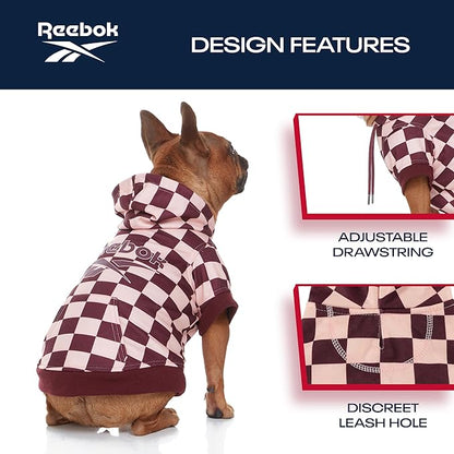 Reebok Dog Hoodie – Fleece Dog Sweater with Leash Hole, Cold Winter Dog Sweatshirt for Small Medium and Large Dogs, Premium Dog Fall Sweater Pullover Hoodie, Cozy Warm Perfect Dog Christmas Outfit