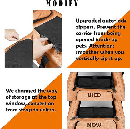 Dog Carry Bag for Puppy Pet Soft-Shell Portable Kennel Crate for 0-15 lbs Foldable Pomeranian Travel Cage Tea Cup Yorkie Carrier Purse Indoor Carrying Case Dog Supply Melon Tiny dog Melon