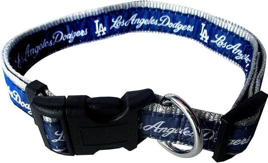 MLB Los Angeles Dodgers Licensed PET COLLAR- Heavy-Duty, Strong, and Durable Dog Collar. Available in 29 Baseball Teams and 4 Sizes
