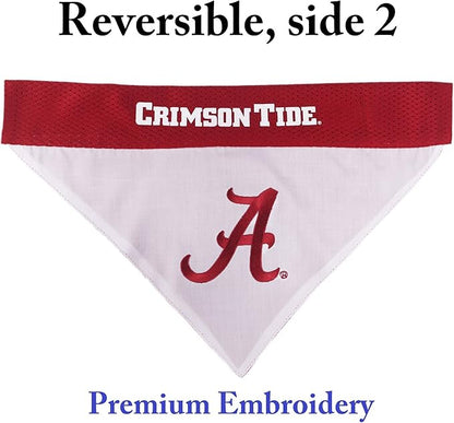 Pets First Collegiate Pet Accessories, Reversible Bandana, Alabama Crimson Tide, Large/X-Large (Pack of 2)