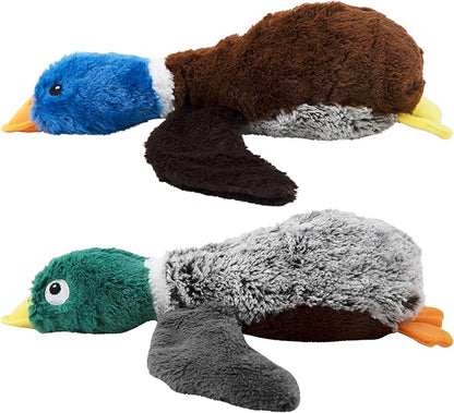 Outward Hound Flapperz Plush Crinkle Duck Dog Toy, 2-Pack - Grunt, Crinkle & Flop, Small