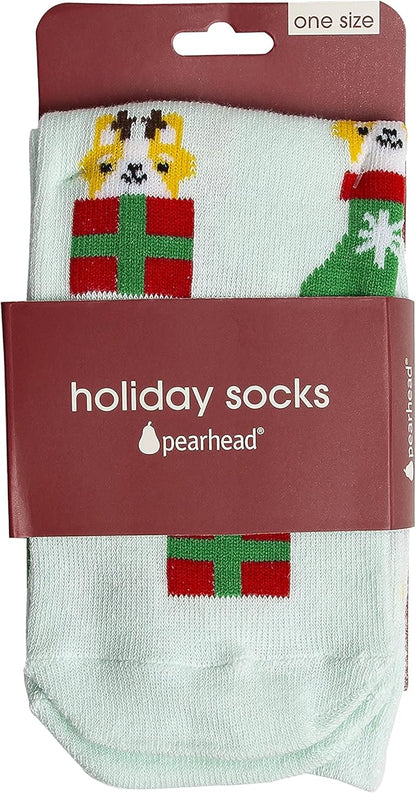 Pearhead Corgi Christmas Socks, Novelty Holiday Socks, Unisex One Size Fun Socks, Cotton Socks For Dog Lovers, Christmas Gift