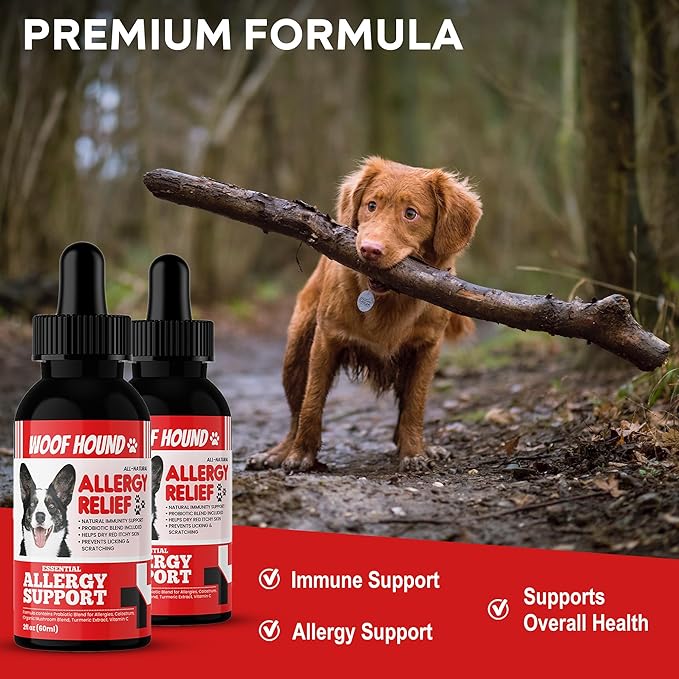 Dog Allergy Relief Formula Twin Pack (x2), Anti-Itch Skin & Coat Supplement, Dog Itching Skin Relief, Anti Itch for Dogs, Itchy Skin Relief for Dog, Dog Allergy Support, (4floz)