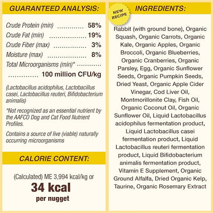 Primal Freeze Dried Dog Food Nuggets, Rabbit; Complete & Balanced Meal; Also Use as Topper or Treat; Premium, Healthy, Grain Free, High Protein Raw Dog Food, 5.5 oz