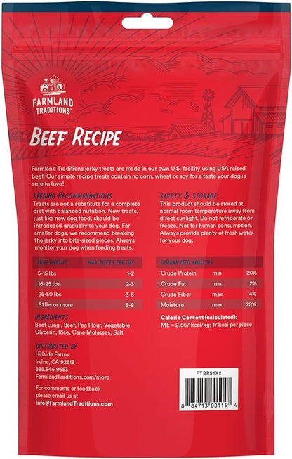 Farmland Traditions Beef Recipe Dog Jerky Sticks (14.4 oz. total (12 pack- 1.2 oz each))