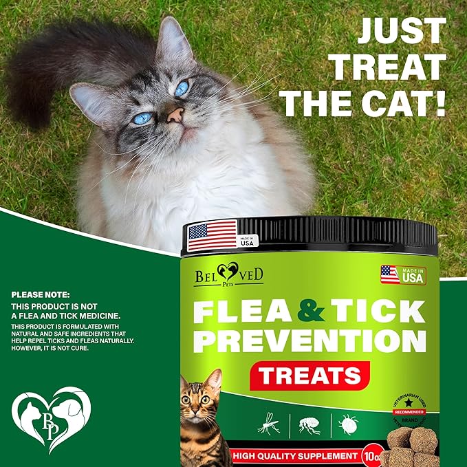 Flea and Tick Prevention Chewable Pills for Cats - Revolution Oral Flea Treatment for Pets - Pest Control & Natural Defense - Chewables Small Tablets Made in USA (Salmon Fish (for Cats))