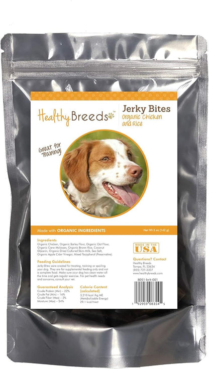 Healthy Breeds Brittany Jerky Bites Chicken & Rice Recipe Dog Treats 5 oz