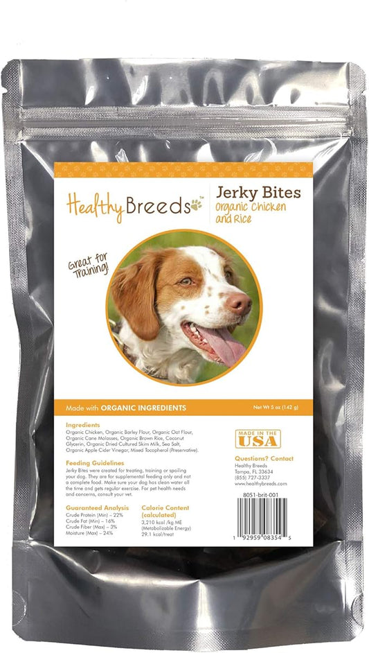 Healthy Breeds Brittany Jerky Bites Chicken & Rice Recipe Dog Treats 5 oz