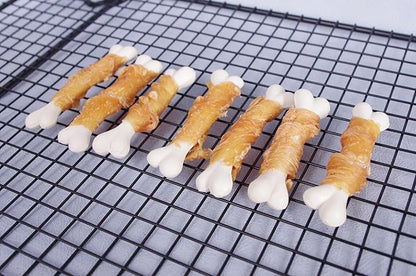 Dog Treats, Chicken Wrapped Calcium Dog Bones, Rawhide Free Dog Treats, 2.8 inch, 12oz