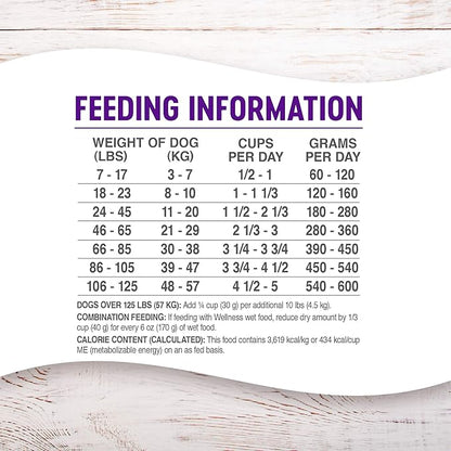 Wellness Complete Health Dry Dog Food with Grains, Natural Ingredients, Made in USA with Real Meat, All Breeds, For Adult Dogs (Chicken & Oatmeal, 5-Pound Bag)