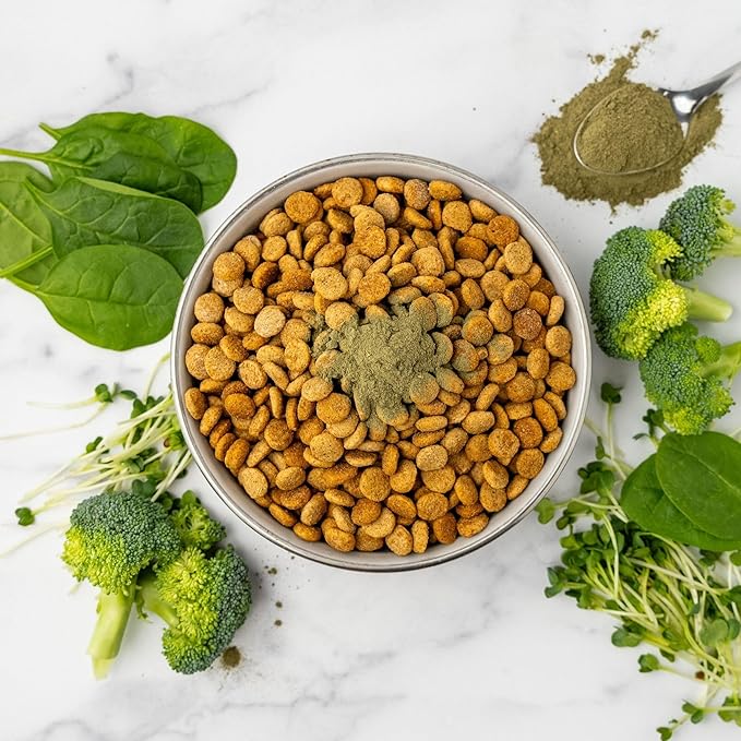 iHeartDogs Super Greens for Dogs with Broccoli Sprouts & Spirulina Powder - Seasonal Allergy & Immune Support Dog Greens Powder - Vitamins, Antioxidants & Minerals Supplement for Dogs