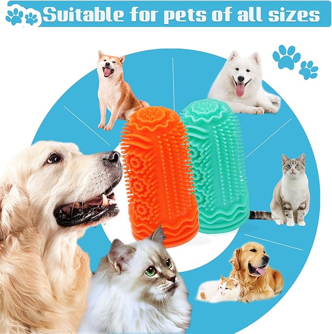 Cat Dog Toothbrush, Dog Tooth Brushing Kit, Cat Toothbrush, Dog Teeth Cleaning, Dog Finger Toothbrush, Dog Tooth Brush for Small & Large Pets, (6)