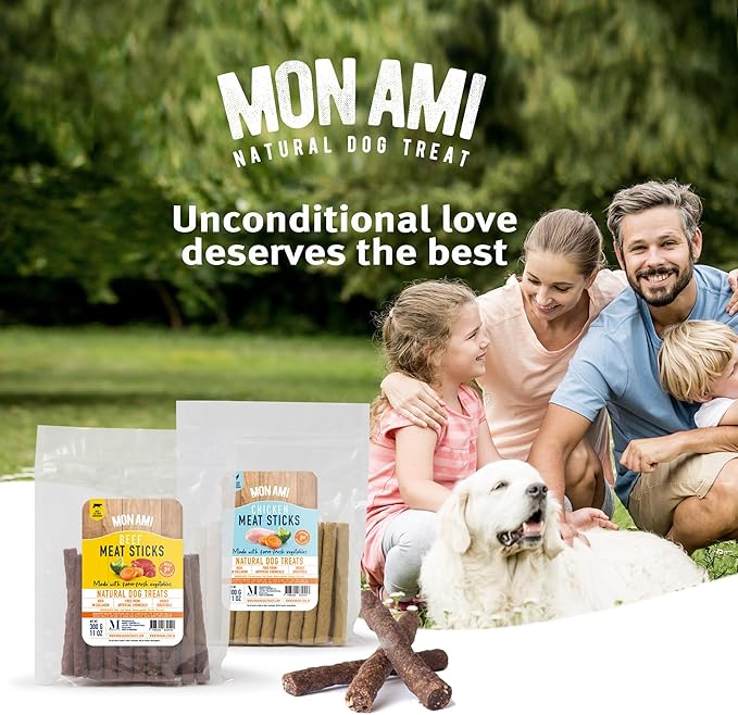 Mon Ami Chicken Meat Sticks for Dogs with Farm Fresh Vegetables (11 Oz) – Human Grade Dog Treats with Superfoods - Training Treats for Dogs - Healthy Dog Treats for Small, Medium and Large Dogs