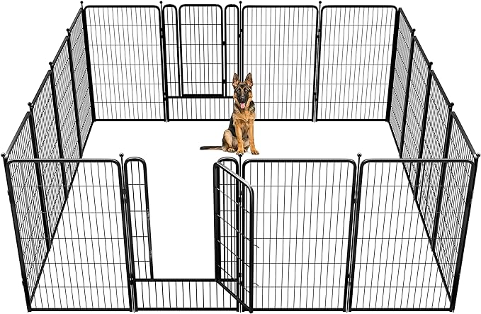 FXW Rollick Dog Playpen for Yard, RV Camping│Patented, 45 inch 16 Panels