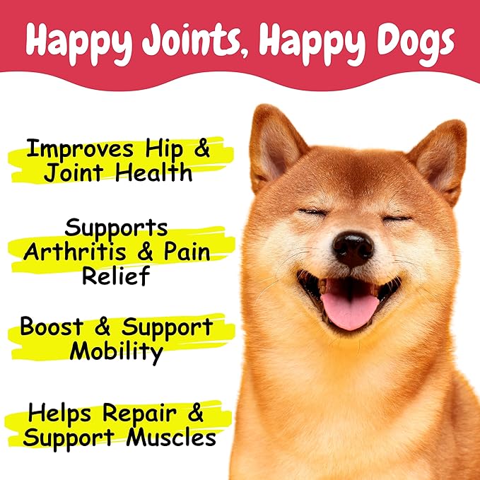 Glucosamine Chondroitin for Dogs EXTRA STRENGTH 160 ct - Hip and Joint Supplement for Dogs with Vit D/E & MSM - Dog Joint Supplement for Small, Large Breed, arthritis Pain Relief & Senior Dogs Support