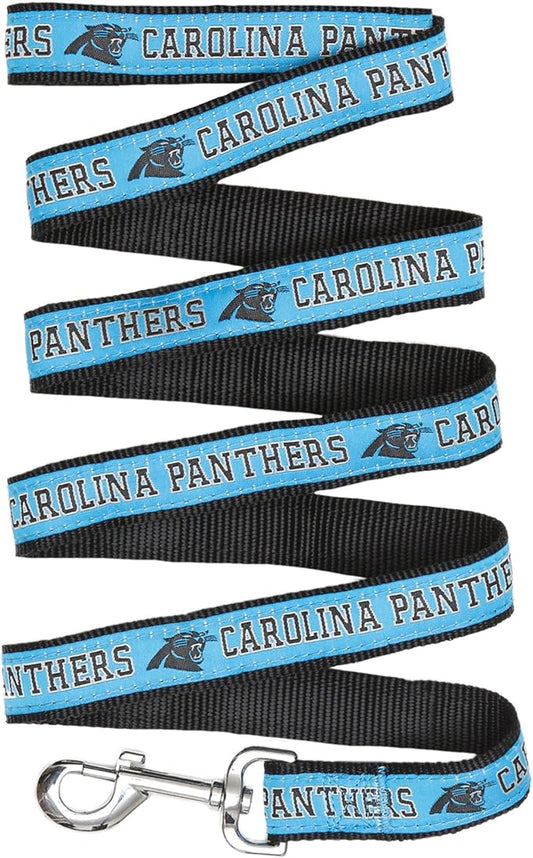 NFL PET Leash, Small, Carolina Panthers Dog Leash, Football Team Leash for Dogs & Cats. A Shiny & Colorful Dog & Cat Leash with Embroidered Team Name/Logo Licensed by the NFL