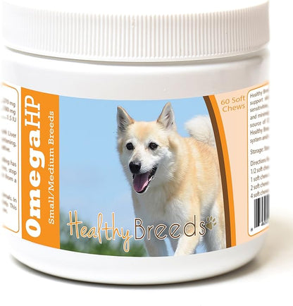 Healthy Breeds Norwegian Buhund Omega HP Fatty Acid Skin and Coat Support Soft Chews 60 Count
