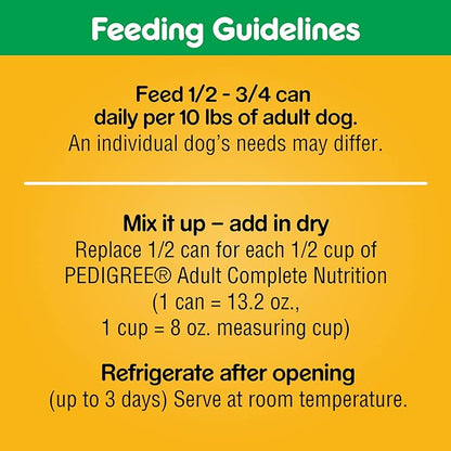 PEDIGREE CHOICE CUTS IN GRAVY Adult Canned Soft Wet Dog Food, Country Stew, 13.2 oz. Cans (Pack of 12)