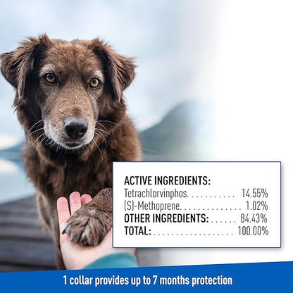 Adams Flea & Tick Control Collar for Dogs, 7-Month Protection, Adjustable One Size Collar Fits All, Kills and Repels Fleas, Ticks, Flea Eggs & Flea Larvae