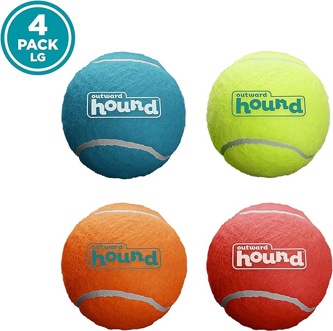 Outward Hound Squeaker Ballz Fetch Dog Toy, Large, 4 count (Pack of 1)