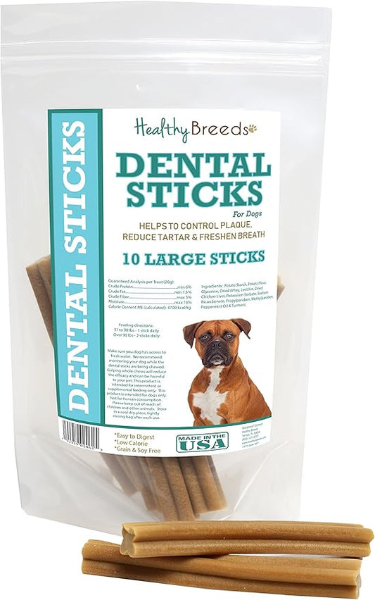 Healthy Breeds Boxer Dental Sticks Large 10 Count