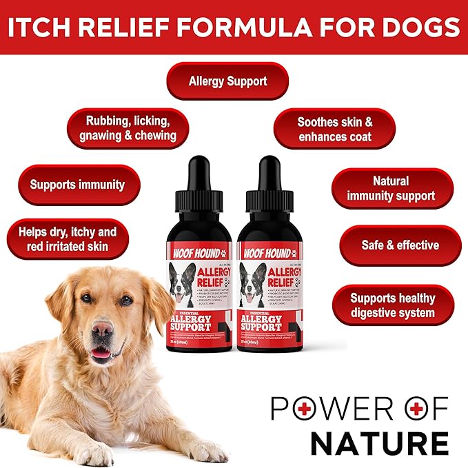 Dog Allergy Relief Formula Twin Pack (x2), Anti-Itch Skin & Coat Supplement, Dog Itching Skin Relief, Anti Itch for Dogs, Itchy Skin Relief for Dog, Dog Allergy Support, (4floz)