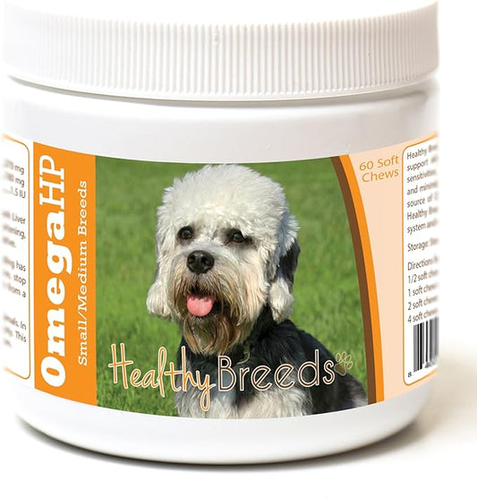 Healthy Breeds Dandie Dinmont Terrier Omega HP Fatty Acid Skin and Coat Support Soft Chews 60 Count