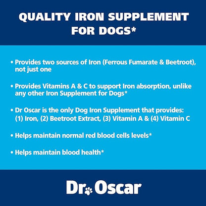 3in1 Blood Aid, Immunity & Energy for Dogs, Iron Supplement for Dogs, Helps Maintain Blood Health, Normal Red Blood Cells Levels & Normal Clothing Function, Iron for Dogs, Dog Iron Supplement