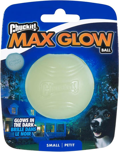 Chuckit Max Glow Ball Dog Toy, Small (2 Inch Diameter) for Dogs 0-20 lbs, Pack of 1
