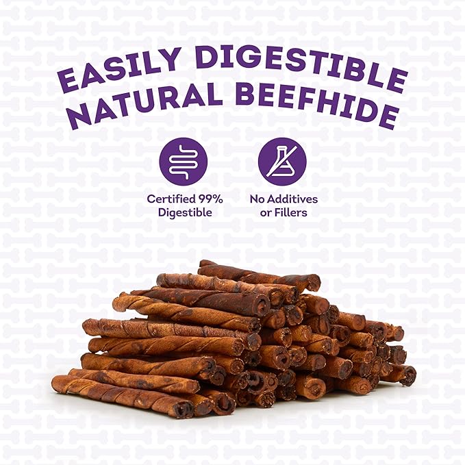 Beefhide Twist Sticks 5" Dog Chew Treats - Beef Flavor, 1 lb/1 Pack