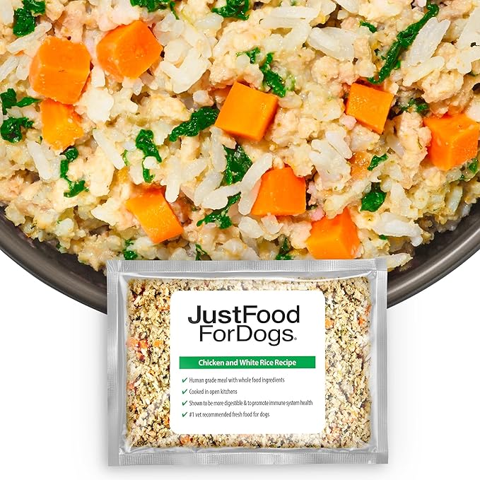 JustFoodForDogs Frozen Fresh Dog Food, Complete Meal or Dog Food Topper, Beef & Russet Potato Human Grade Dog Food Recipe, 18 oz (Pack of 21)