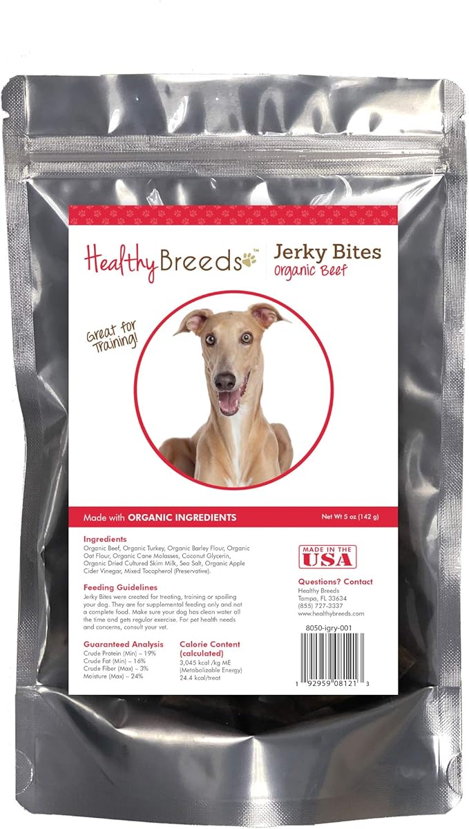 Healthy Breeds Italian Greyhound Jerky Bites Beef Recipe Dog Treats 5 oz