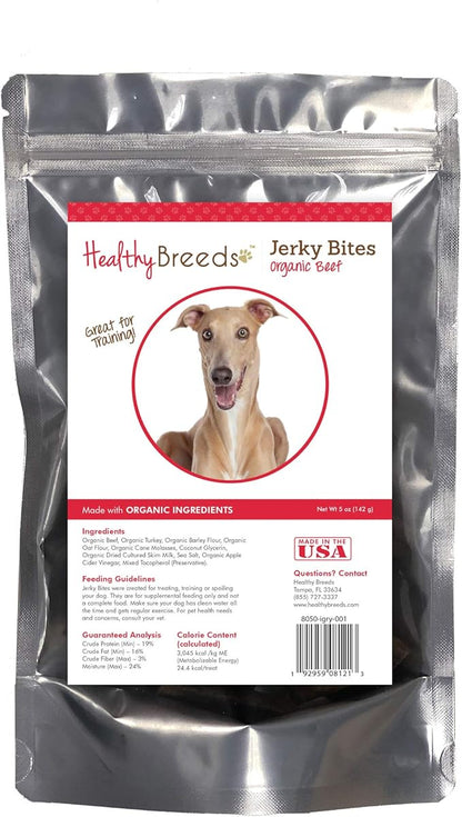Healthy Breeds Italian Greyhound Jerky Bites Beef Recipe Dog Treats 5 oz