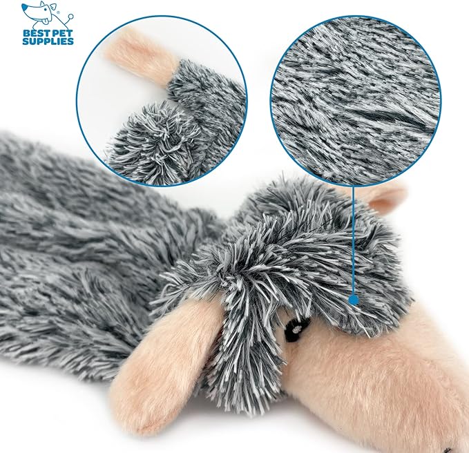 Best Pet Supplies Stuffing Free Squeaky Dog Toys for Small Dogs, Medium Dogs, and Large Dogs, Durable, Best Dog Chew Toy for Teething Puppy, Indoor Play, Holds Plastic Bottle - Sheep, Large