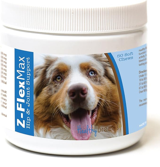 Healthy Breeds Australian Shepherd Z-Flex Max Hip and Joint Soft Chews 50 Count