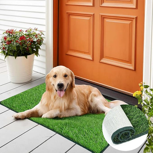 Dog Grass Pee Pad,Artificial Grass for Dogs Potty Training,Reusable Turf Grass Pads for Dogs with Hemmed Edge,Fake Grass Replacement Pads for dog Indoor and Outdoor(23" x 34")