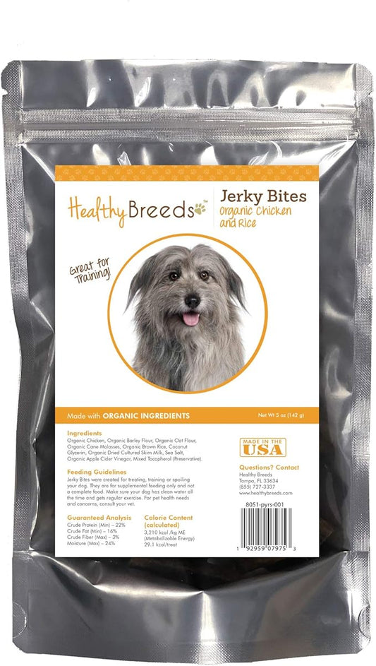 Healthy Breeds Pyrenean Shepherd Jerky Bites Chicken & Rice Recipe Dog Treats 5 oz