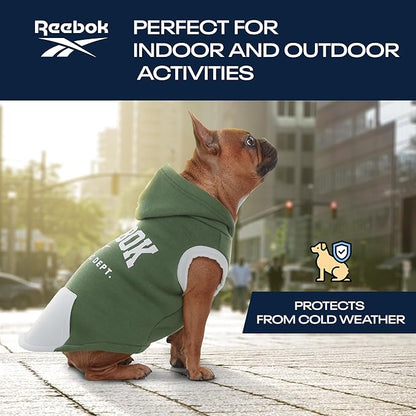 Reebok Dog Hoodie – Fleece Dog Sweater with Leash Hole, Cold Winter Dog Sweatshirt for Small Medium and Large Dogs, Premium Dog Fall Sweater Pullover Hoodie, Cozy Warm Perfect Dog Christmas Outfit