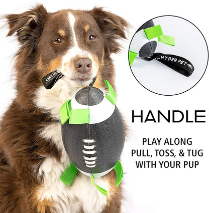 Hyper Pet Grab Tabs Dog Toys - Interactive Dog Toys for Fetch, Tug, Retrieving & Water Play - 7" Football - for All Breeds