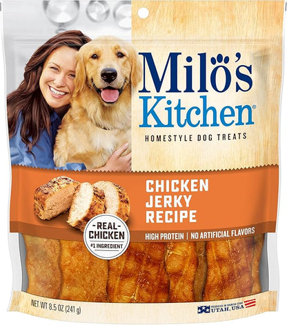 Milo's Kitchen Homestyle Dog Treats, Chicken Jerky, 8.5 Ounce, High Protein, No Artifical Flavors