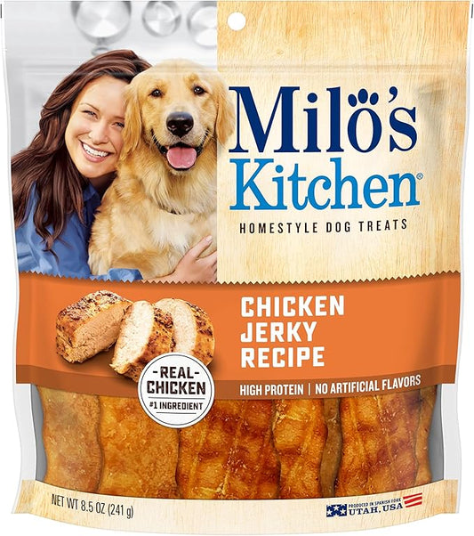 Milo's Kitchen Homestyle Dog Treats, Chicken Jerky, 8.5 Ounce, High Protein, No Artifical Flavors