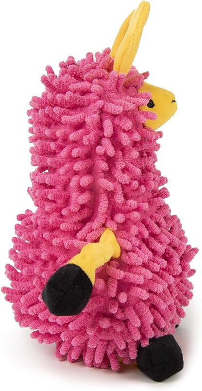 goDog Llamas Noodle Squeaky Plush Dog Toy, Chew Guard Technology - Pink, Small