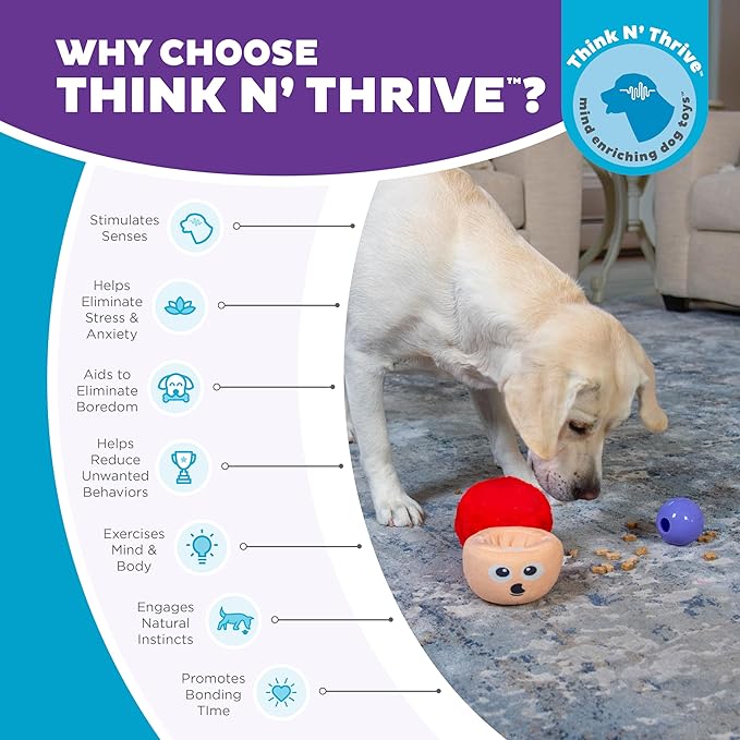 Outward Hound Nina Ottosson Snack Palz Interactive Plush Dog Puzzle with Treat Ball Dog Enrichment Toys Stuffable Dog Toy, Plush, Multicolored