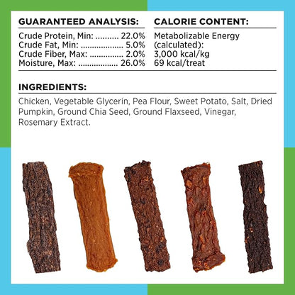 BIXBI Liberty Skin & Coat Support Chicken Jerky Dog Treats 5 oz - USA Made, Grain Free, Antioxidant Rich to Support Shiny, Full Bodied Coats